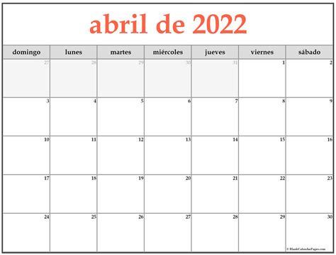 Imprimir Calendario Abril 2022 Calendario Gratis