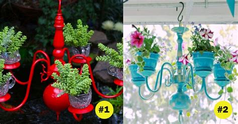 6 Times Diyers Turned Chandeliers Into Flower Planters That We Cant