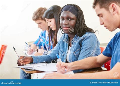 African Student Taking A Test Stock Photo Image Of University Women