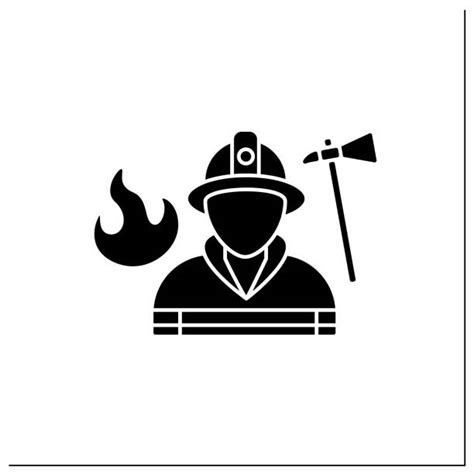 Firefighter Logos Silhouettes Illustrations Royalty Free Vector