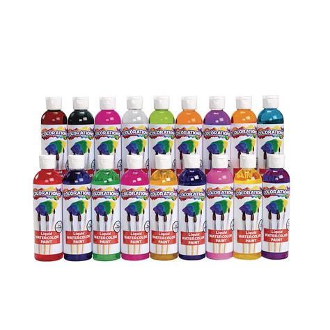 Colorations Lw18 Liquid Watercolor Paint 8 Fl Oz Set Of 18 Non Toxic
