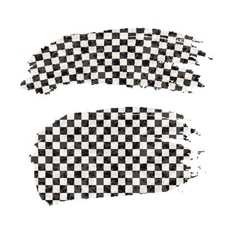 White Background With Grungy Brush Stroke And Checkered Flag Finish