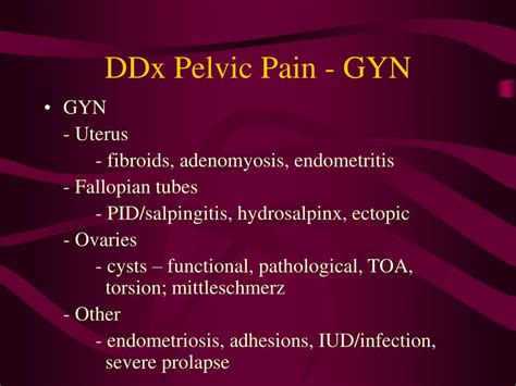 Ppt Pelvic Pain Dysmenorrhea And Endometriosis Powerpoint