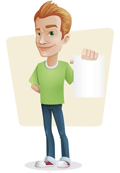Casual Guy Character Holding A Note Free Vector Free Vectors Ui