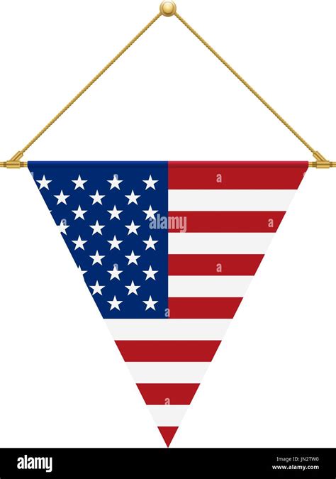 Flag Design American Triangle Flag Hanging Isolated Template For Your