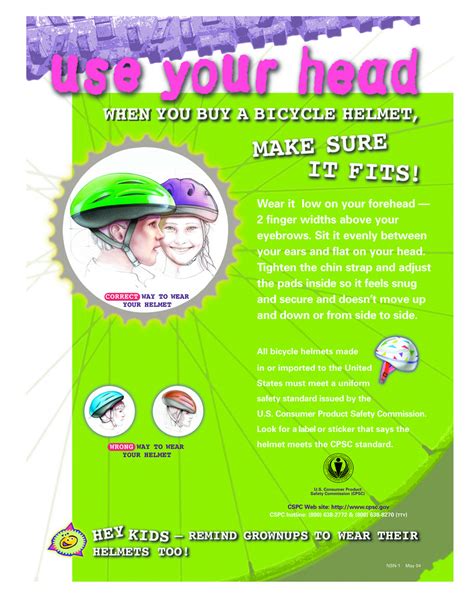 See only photos or all resources. Bicycle Helmets: Use Your Head | CPSC.gov