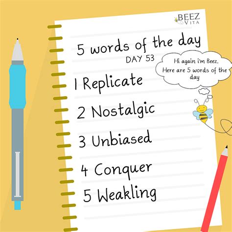 Beez Vita 5 Words Of The Day Vocabulary With Meaning And Example