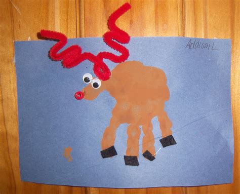 Handprint Reindeer Lion Craft K Crafts Preschool Crafts