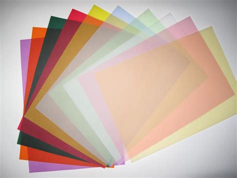 Vellum Coloured Translucent Tracing Paper X 20 A4 100gsm 10 Colours