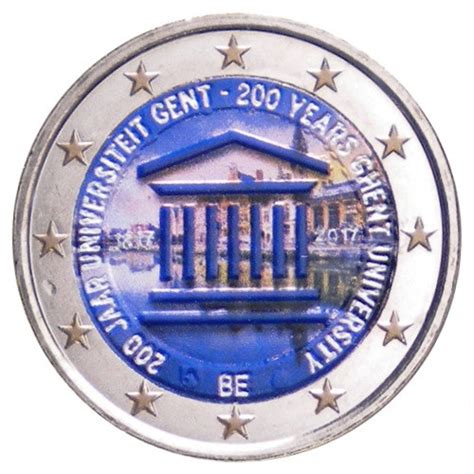 2017 2 Euro Belgium 200 Years University Of Ghent Colored Mynumi