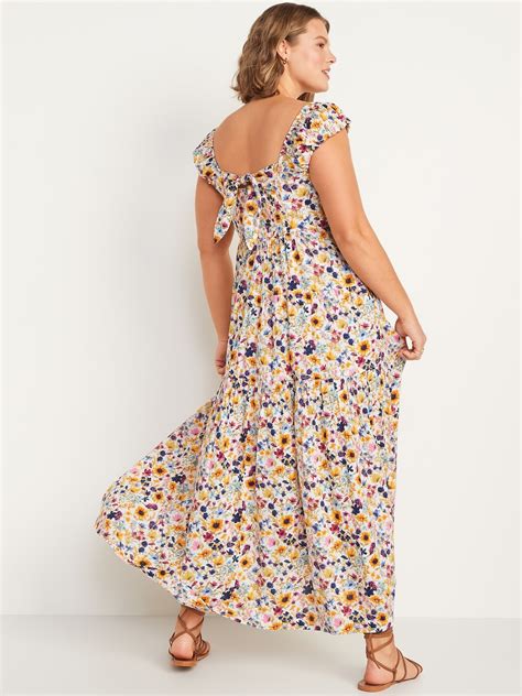 Tiered All Day Fit Flare Maxi Dress For Women Old Navy