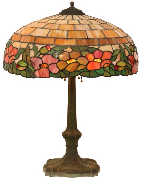 Lot Wilkinson Leaded Floral 19 Inch Table Lamp