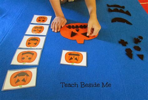Flannel Board Pumpkin Face Match Teach Beside Me