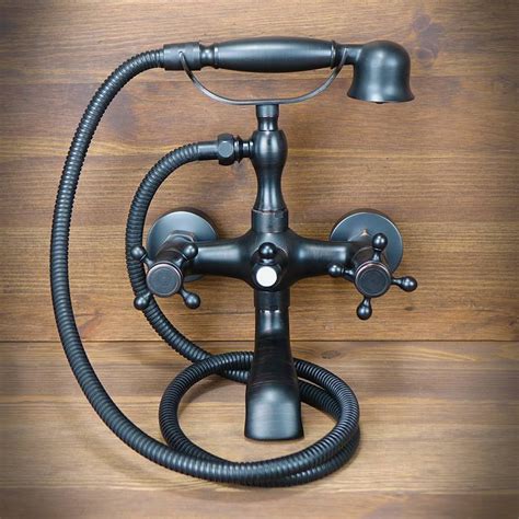 Black Wall Mounted Bath Shower Mixer Exeter Oldstyleu