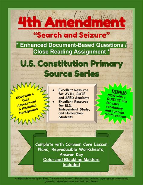 4th Amendment Search And Seizure Enhanced Dbq Close Read Pdf