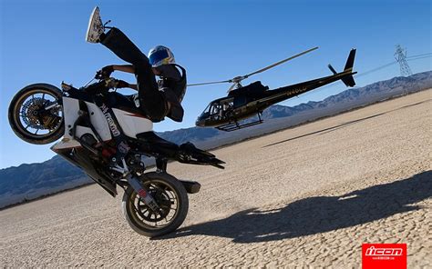 Wondered how to become a motorcycle stunt rider? Cling on for dear life !!!: Ride Icon stunt riders