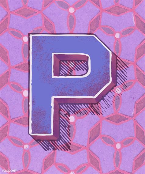 Download Free Vector Of Capital Letter P Vintage Typography Style By