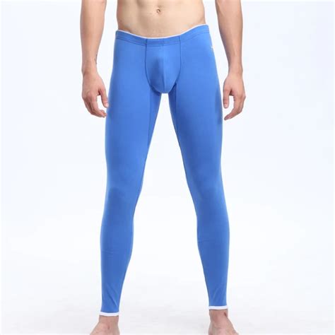 wj cotton mens thermal underwear sexy men s underwear long johns bee pattern low rise u convex