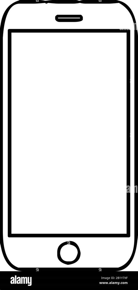 Mobile Phone Smartphone In White Color Silhouette Symbol Outline