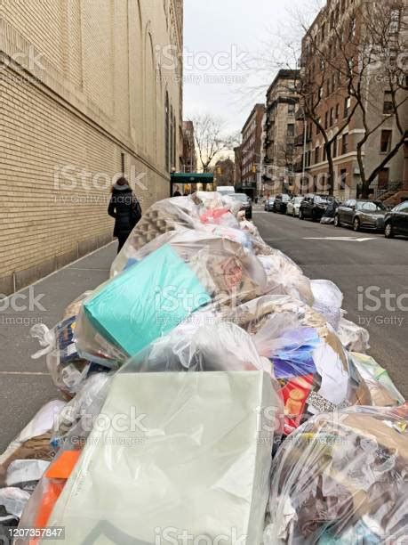 Trash Along Street In Brooklyn Stock Photo Download Image Now