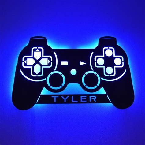 Personalized LED Lighted Playstation Inspired Controller Wall Etsy In