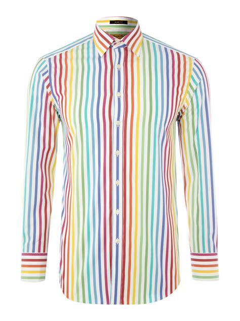 Simon Carter Long Sleeved Color Stripe Shirt In Multicolor For Men