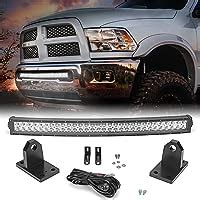 Amazon Com Dasen Inch Curved Led Light Bar Front Hidden Bumper Tow Hooks Grille Mount
