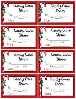 Christmas or holiday snowman candy cane grams or paper 20. Candy Cane Gram Tag by Fifth With Ms Smith | Teachers Pay ...
