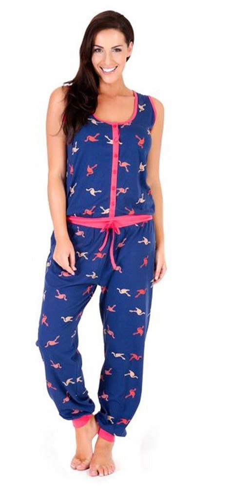 Ladies Women Onesie All In One Pyjamas Pajama Playsuit Jumpsuit 10 12
