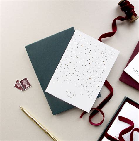 Let It Snow Gold Foil Christmas Card By Emma Bradstreet Paper And Press