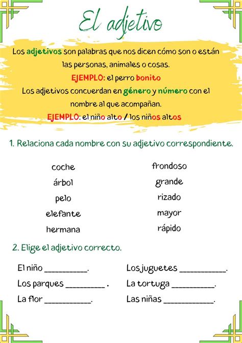 An Image Of Spanish Words And Their Meanings