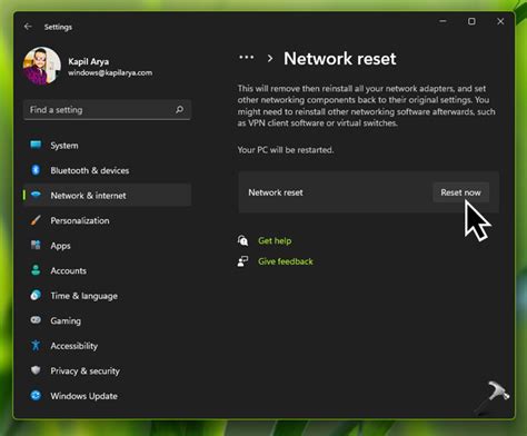 Reset Network Settings In Windows