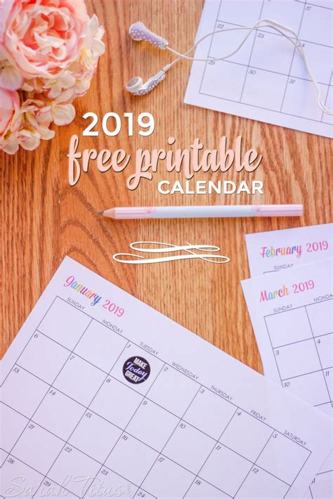 Custom Editable Free Printable 2019 Calendars