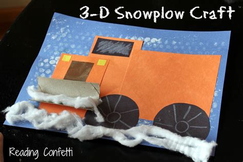 3 D Shape Snowplow Craft For Boys ~ Reading Confetti