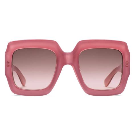 gucci square acetate sunglasses pink gucci eyewear avvenice