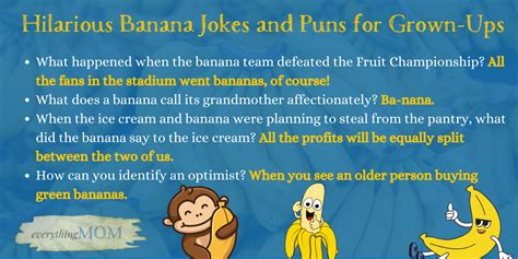 95 Funny Banana Jokes For Adults Must Read Everythingmom