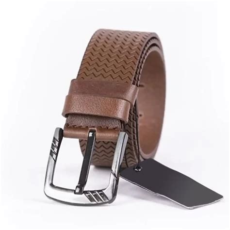 Buy Brown Mens Belt For Jeans Wide Weave Laser Cut Leather