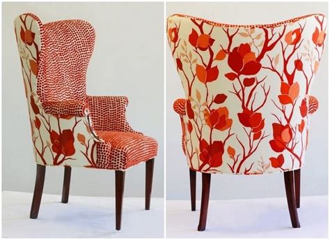 Great Use Of Two Different Fabrics On One Chair Modern Wingback Chairs