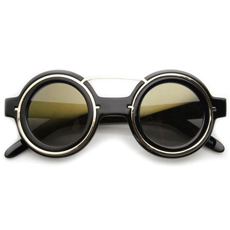 Steampunk Womens Fashion Round Sunglasses Metal Accents 8957 Round Sunglasses Chic Sunglasses