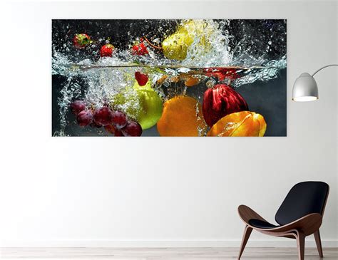 Fruit Splash Canvas Wall Art Canvas Art Kitchen Print Etsy