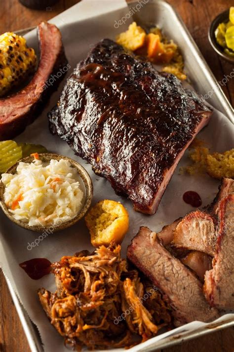 Barbecue Smoked Brisket And Ribs Platter Stock Photo By ©bhofack2 75294427