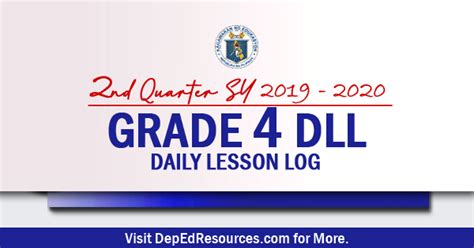 Grade 4 Daily Lesson Log 2nd Quarter DLL SY 2019 2020