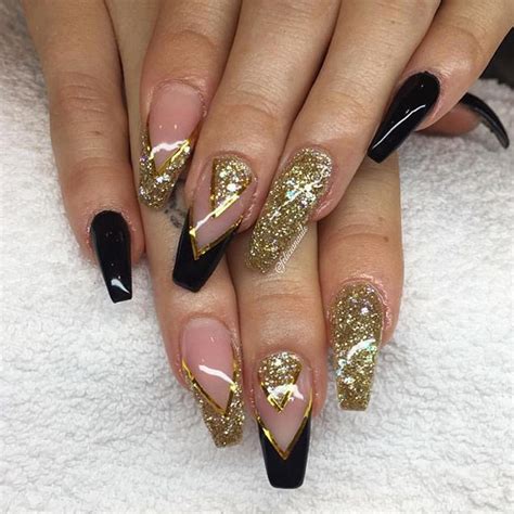 Black And Gold Felicianaiils Black And Gold Nails Water Gold