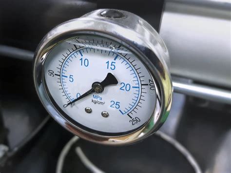 Pressure Gauge Of High Pressure Hydraulic System Stock Photo Image Of