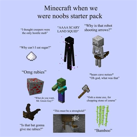Minecraft When We Were Noobs Starter Pack Rstarterpacks Starter
