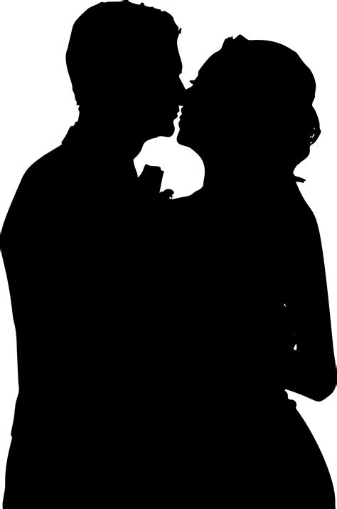 Clipart Romantic Embrace Silhouette