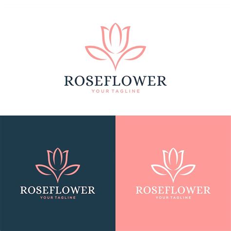 Logotipo De La Flor Color De Rosa Y El Concepto De Diseño De Iconos