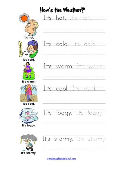 Weather First Grade Worksheets