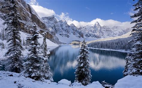Alberta Canada Banff National Park Snow Desktop Wallpaper 1920x1200