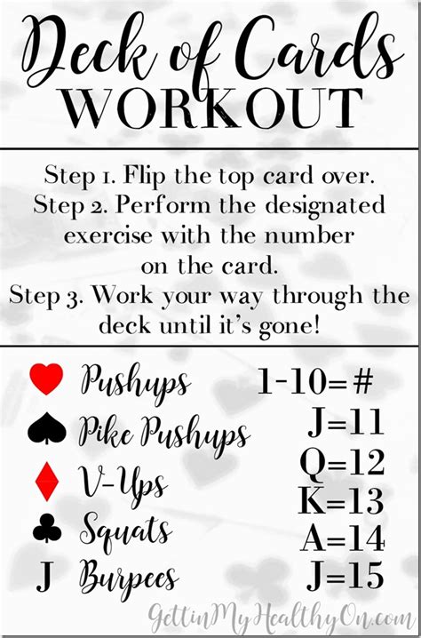 Deck of cards push ups. Deck of Cards Workout